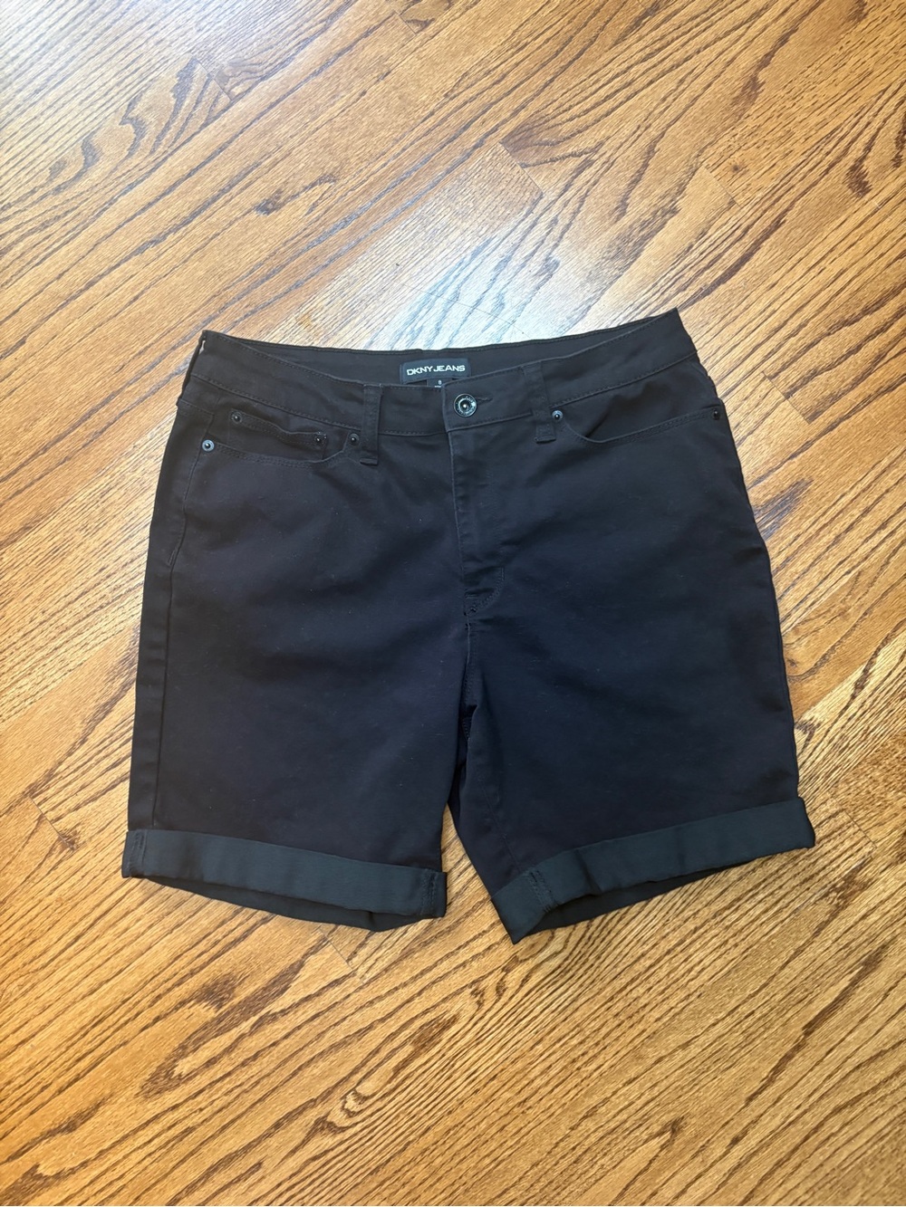 DKNY Jeans Black Rolled-Cuff Women's Denim Shorts